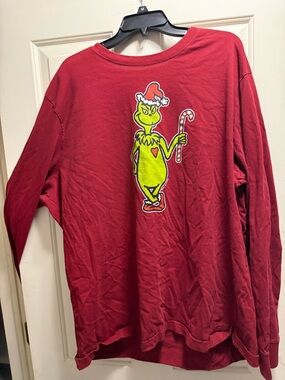 Life Is Good Red Long-Sleeve Grinch Graphic Tee